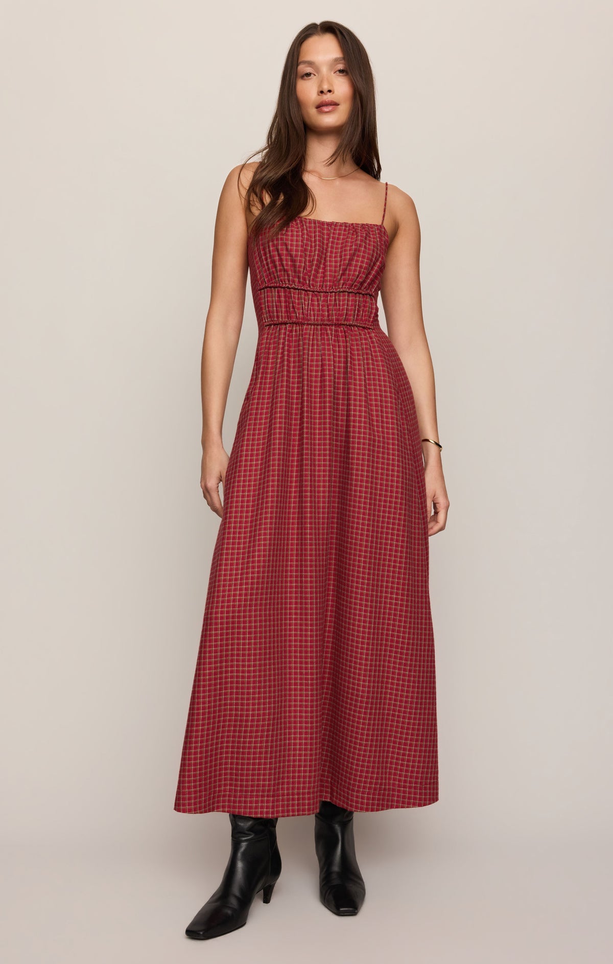 Evermore Plaid Flannel Midi Dress