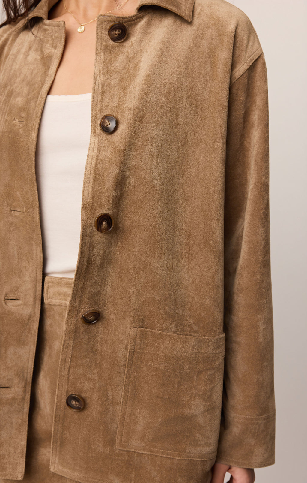 Decker Faux Suede Chore Coat