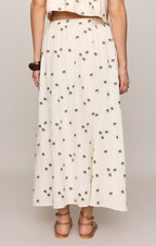 Palm Linen Midi Skirt