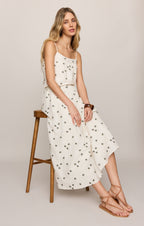 Palm Linen Midi Skirt