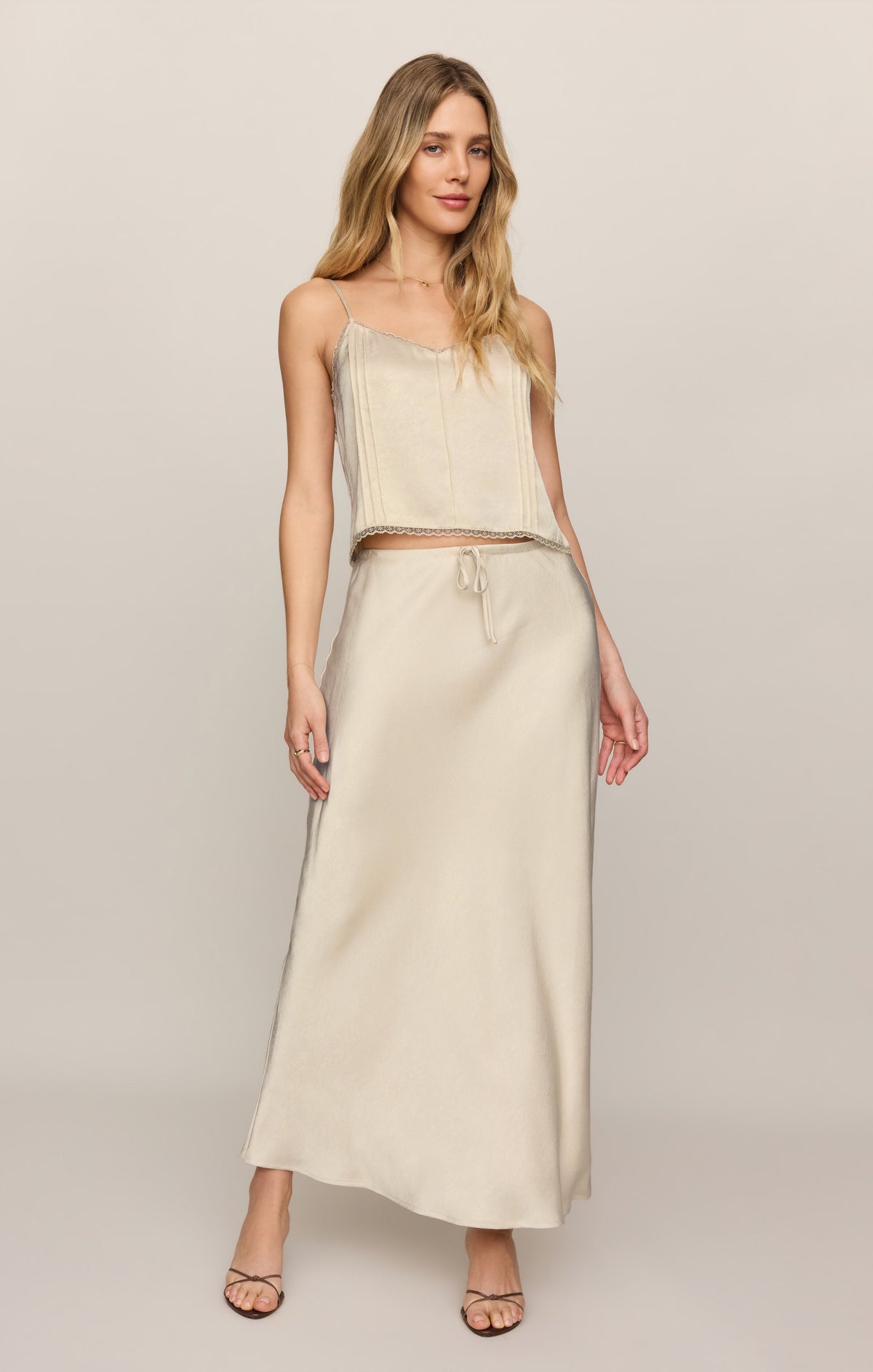 Viva Satin Midi Skirt
