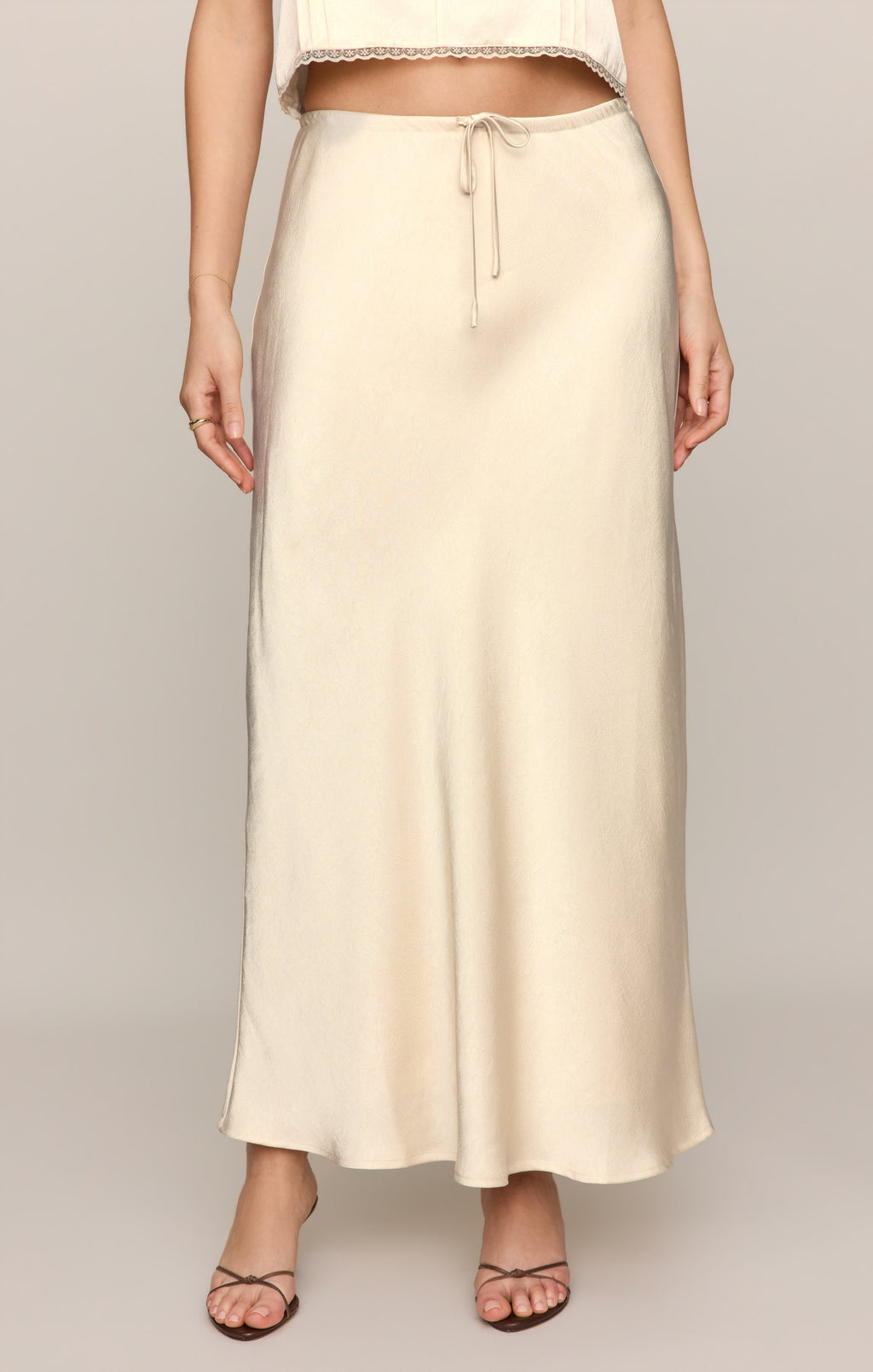 Viva Satin Midi Skirt