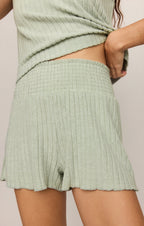 Dawn Smocked Silky Rib Short