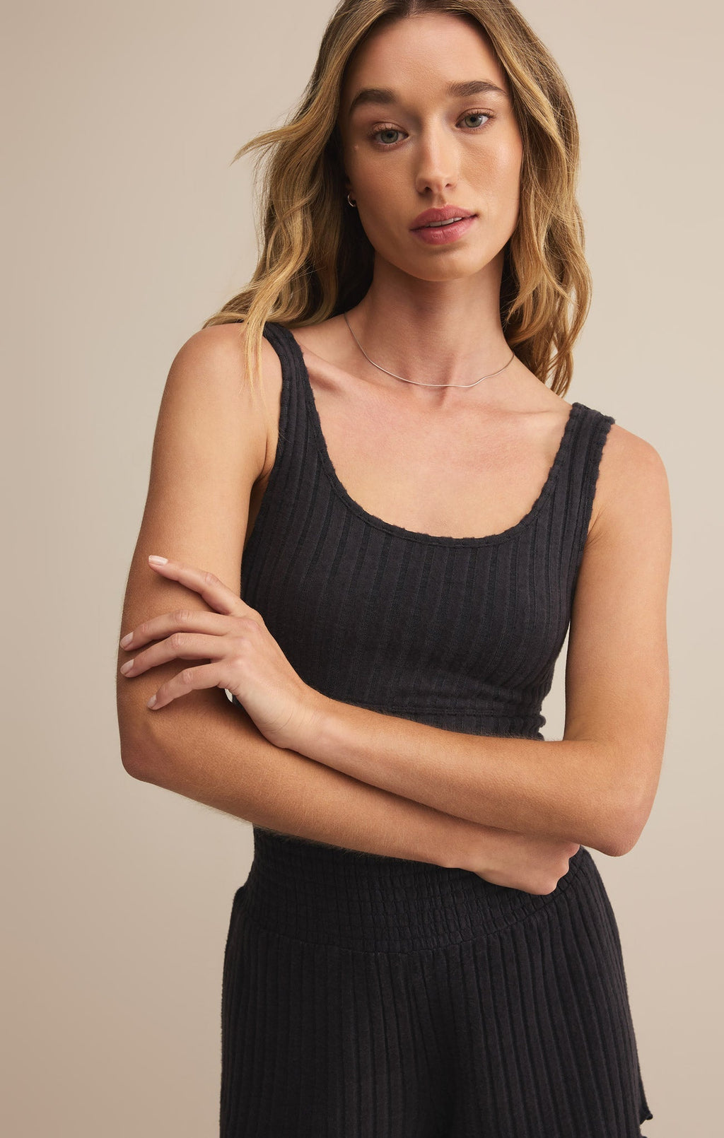 Zoe Silky Rib Tank Bra