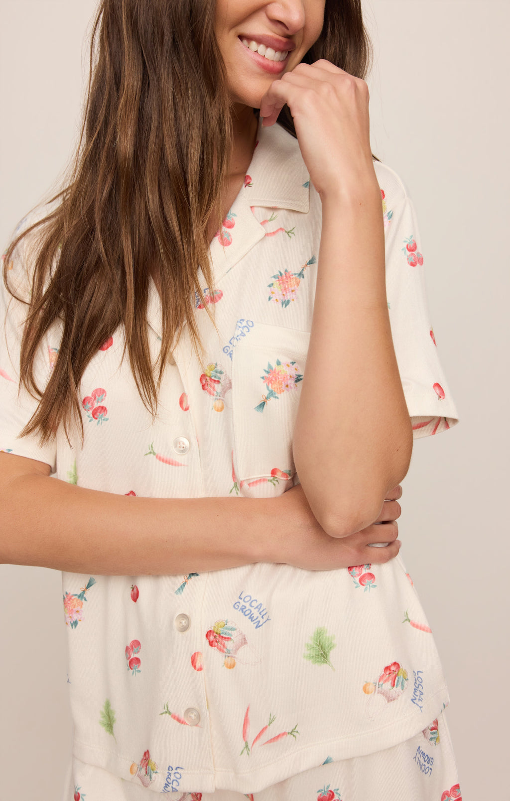 Sunday Market Silky Jersey PJ Top