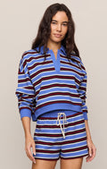 Low Key Stripe Fleece Henley