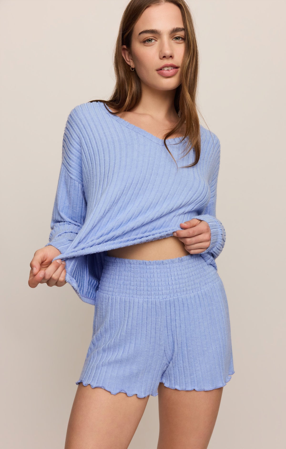 Daydreamer Silky Rib V-Neck