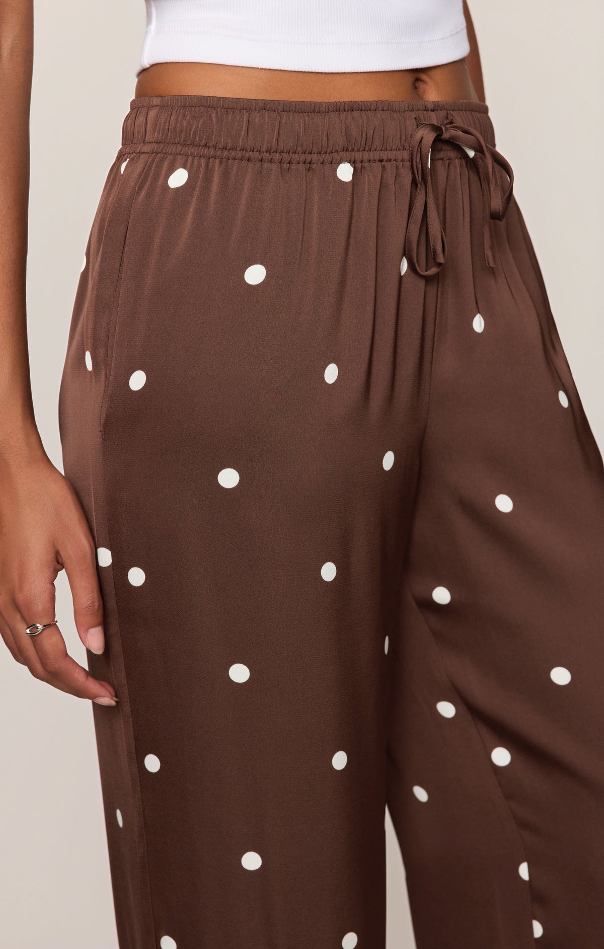 Lara Satin Dot Wide Leg Pant