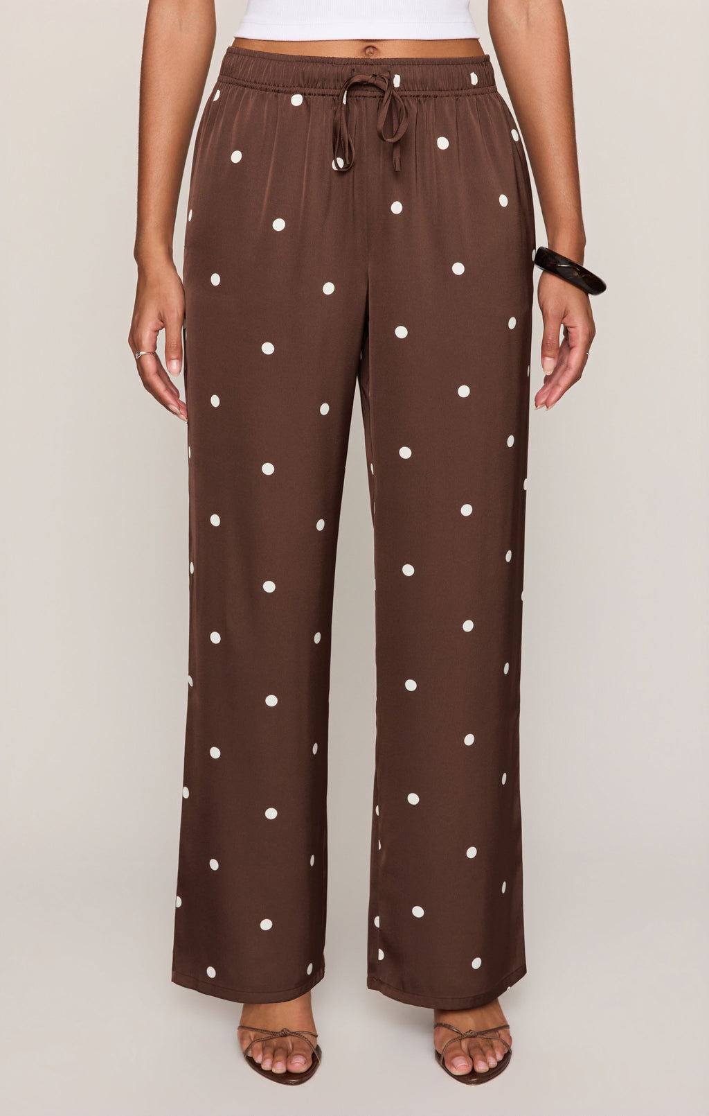 Lara Satin Dot Wide Leg Pant