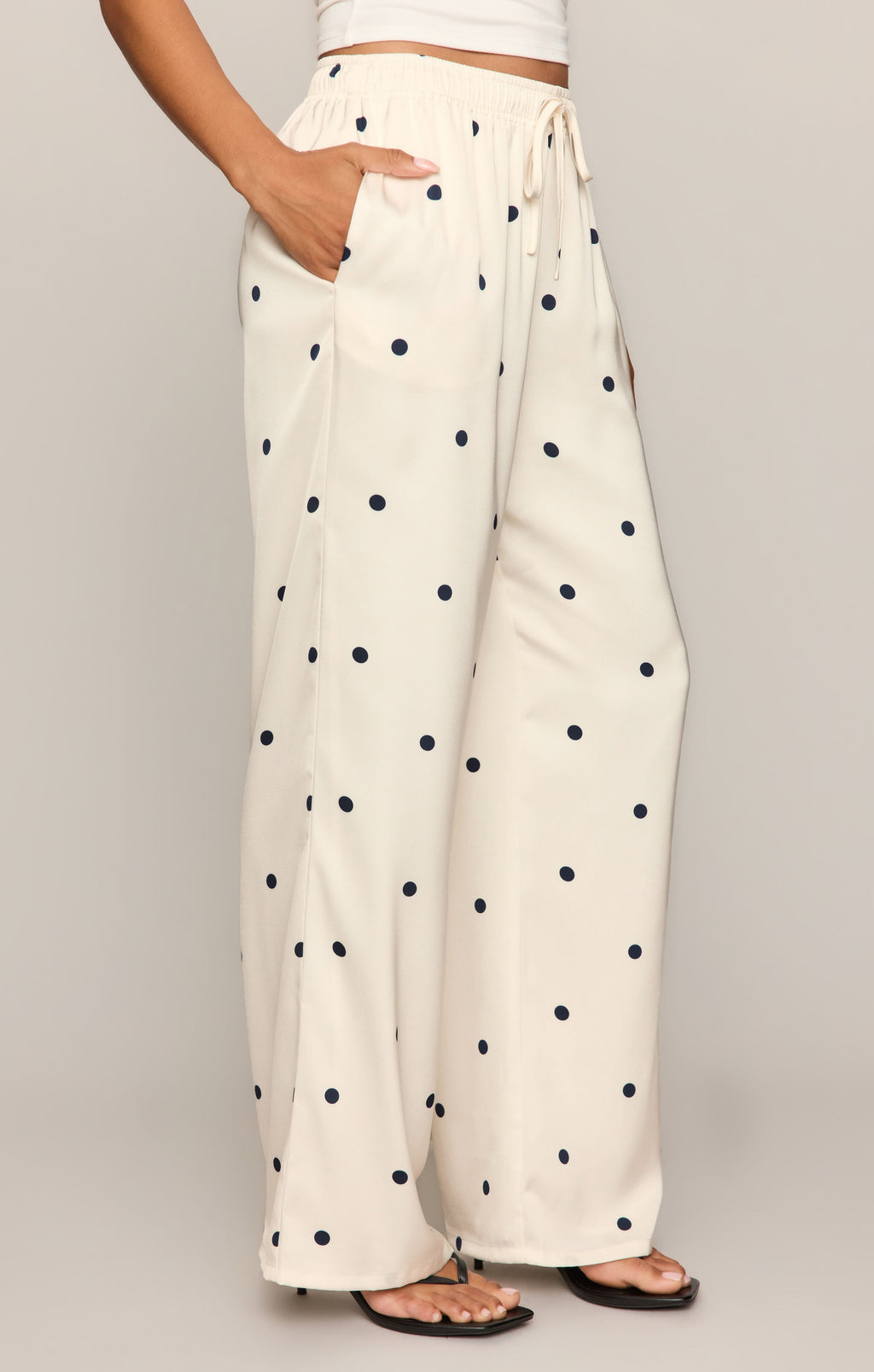 Lara Satin Dot Wide Leg Pant