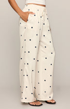Lara Satin Dot Wide Leg Pant