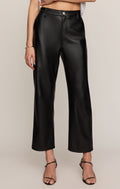 Vesper Faux Leather Bowed Leg Pant