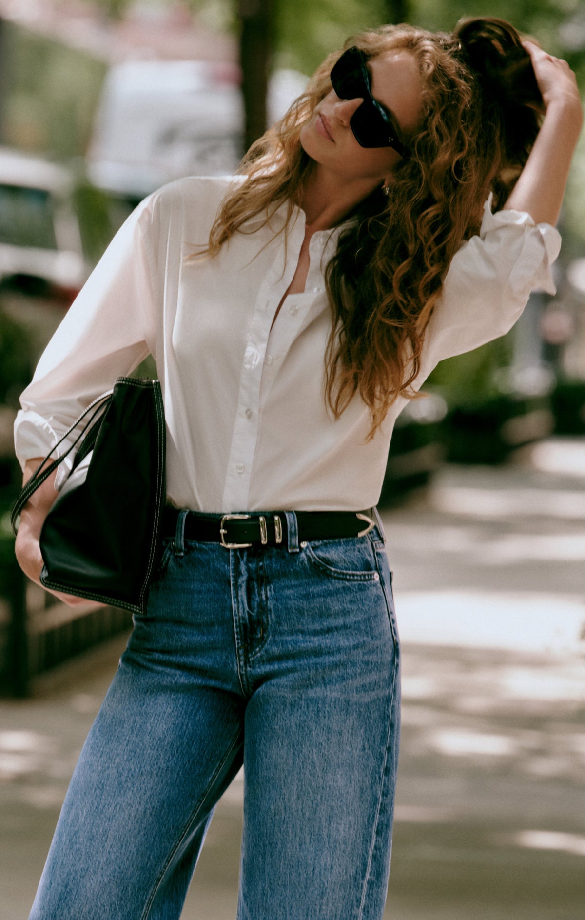 Elevated Poplin Relaxed Button Up Top