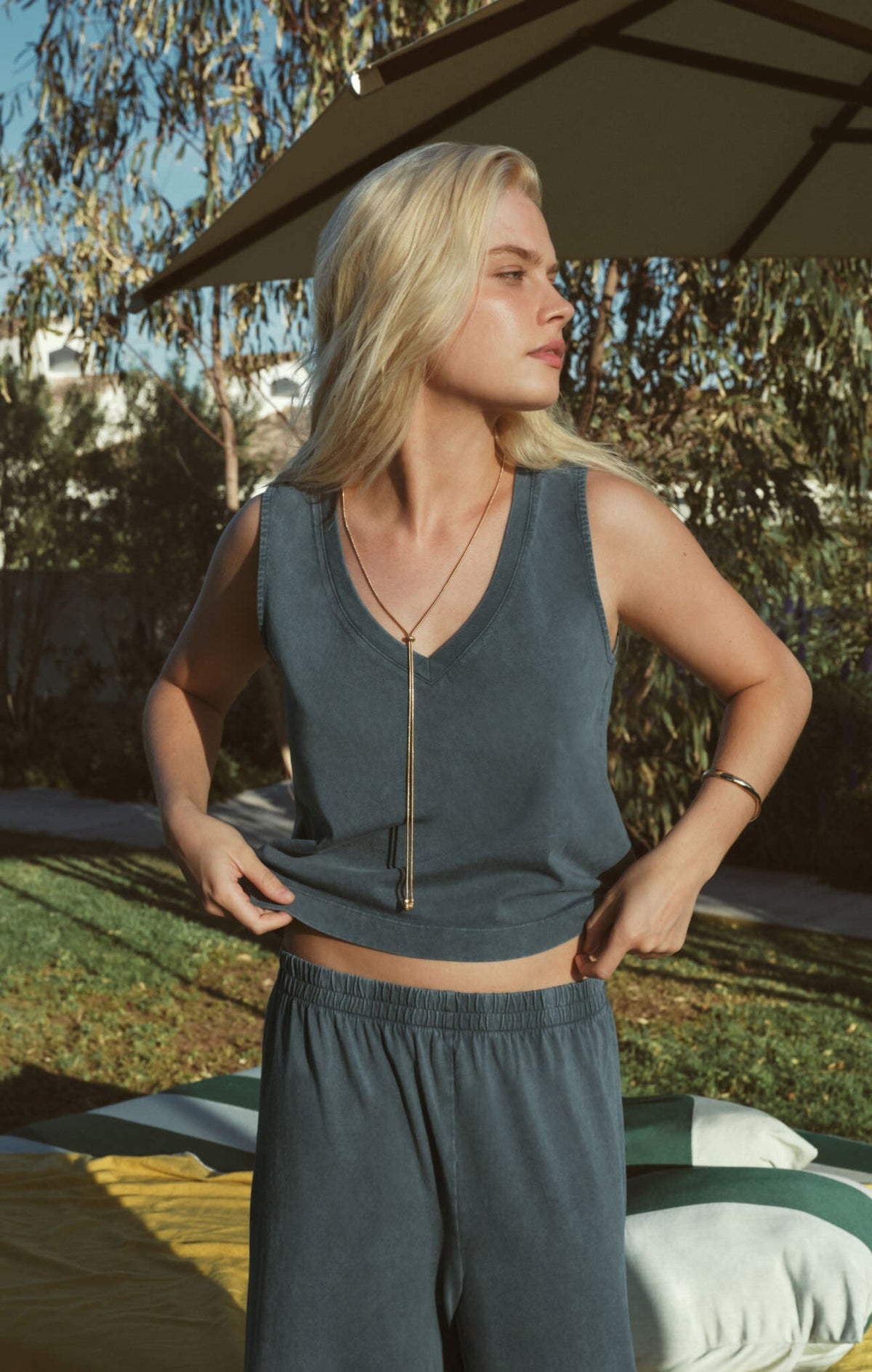 Sloane V-Neck Cotton Jersey Tank