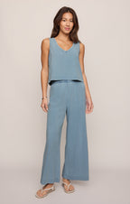 Sloane V-Neck Jersey Denim Tank