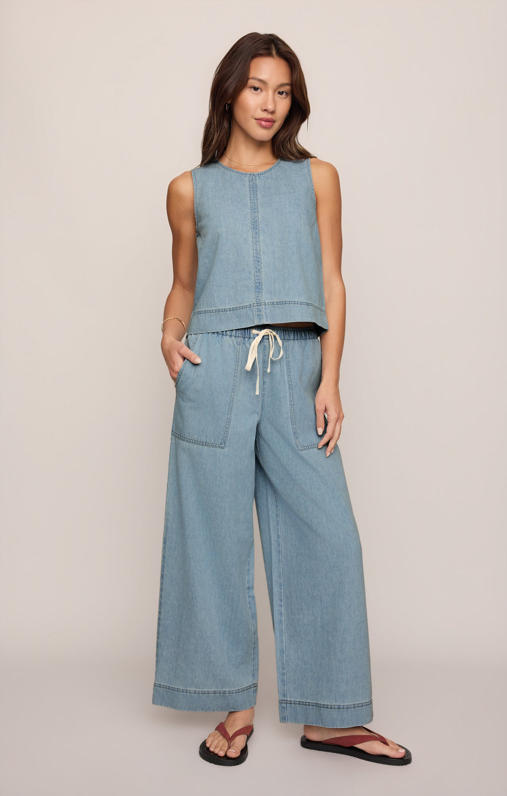Sun Seeker Denim Cropped Tank