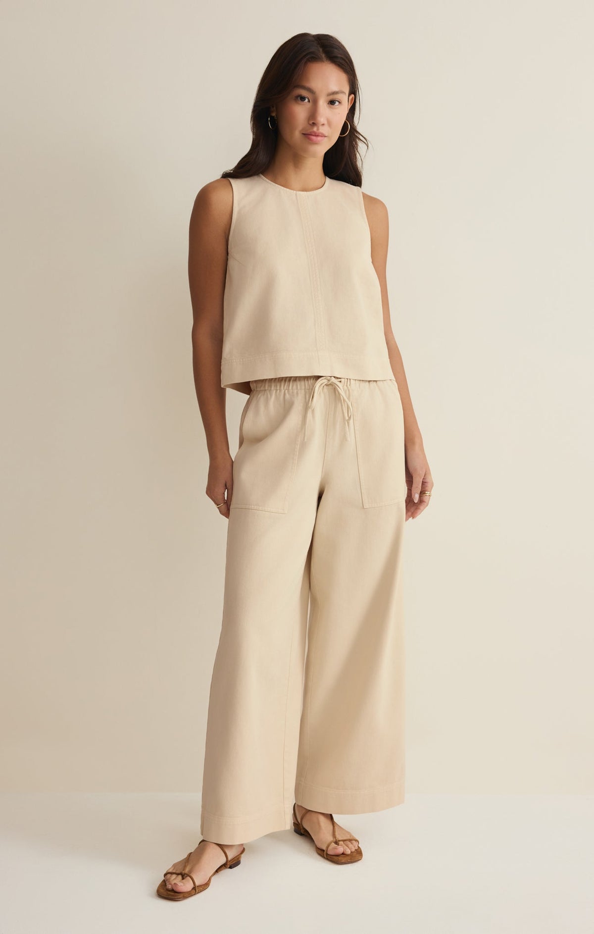 Sun Seeker Twill Cropped Tank