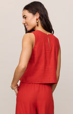 Sloane Linen Cropped Tank