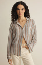 The Perfect Striped Linen Button Up