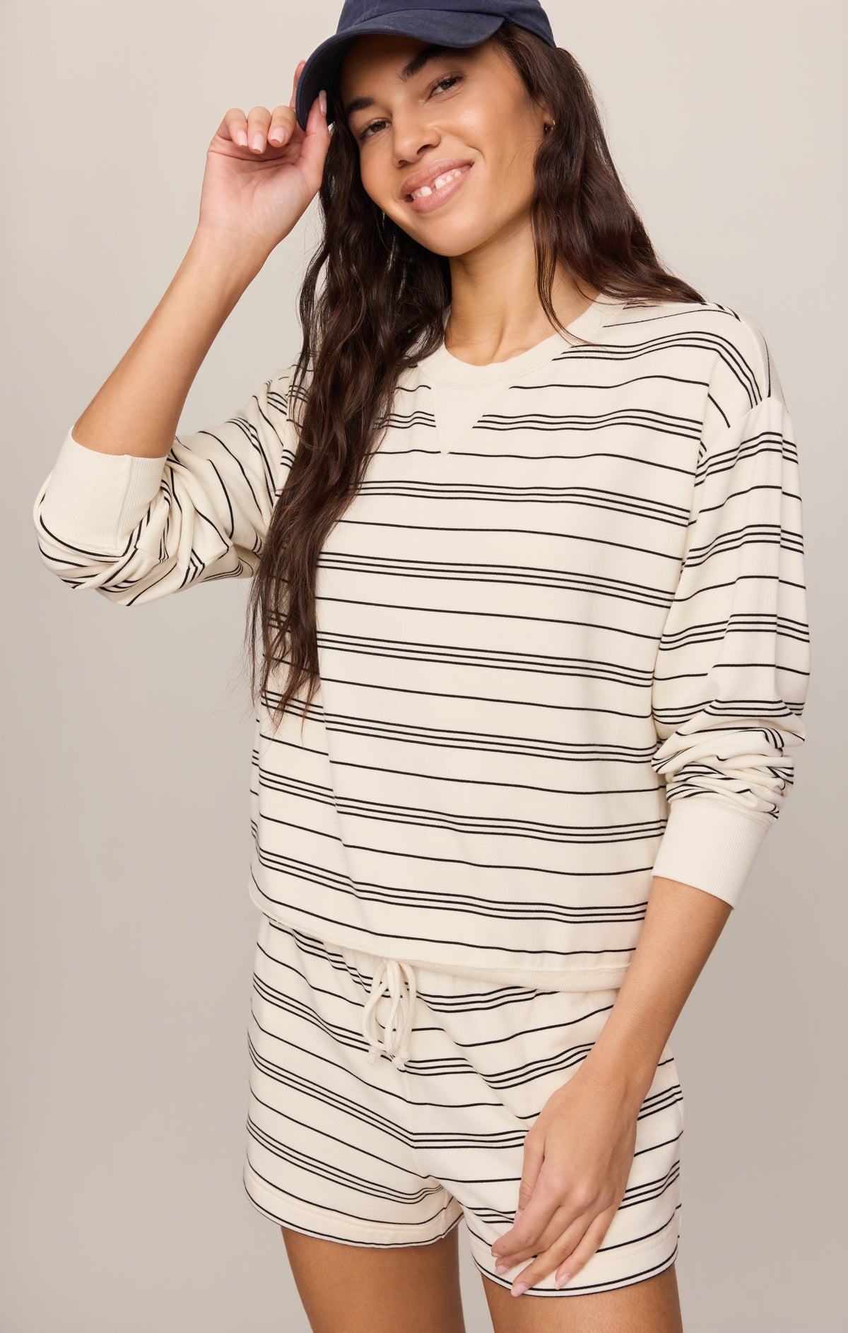 Stand Out Striped Fleece Sweatshirt