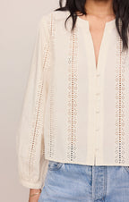 Louella Embroidered Button Up Top
