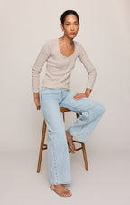 Audri Pointelle Henley Top