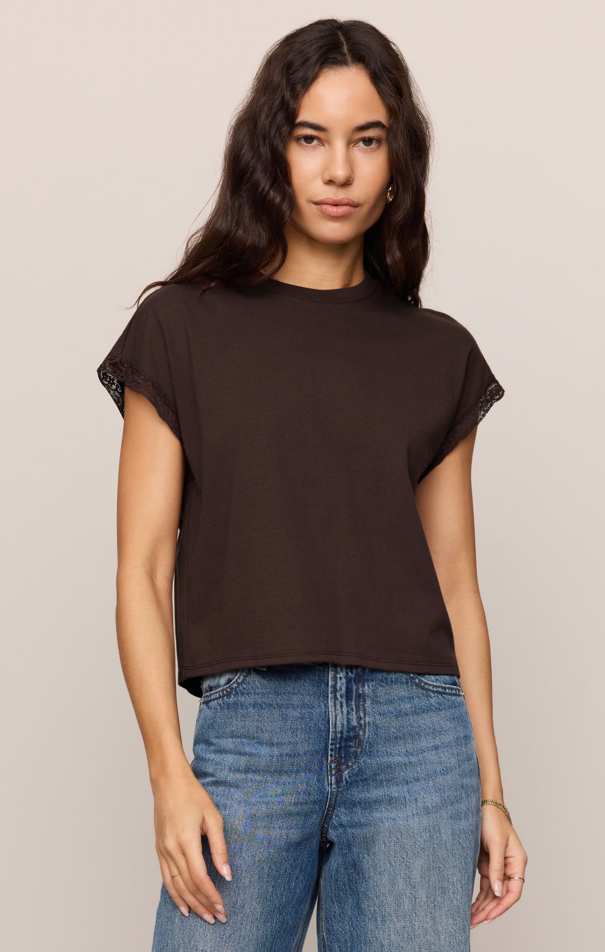 Marika Lace Trim Muscle Tee