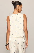 Alice Satin Dot Sleeveless Top