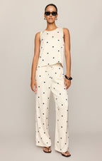 Alice Satin Dot Sleeveless Top
