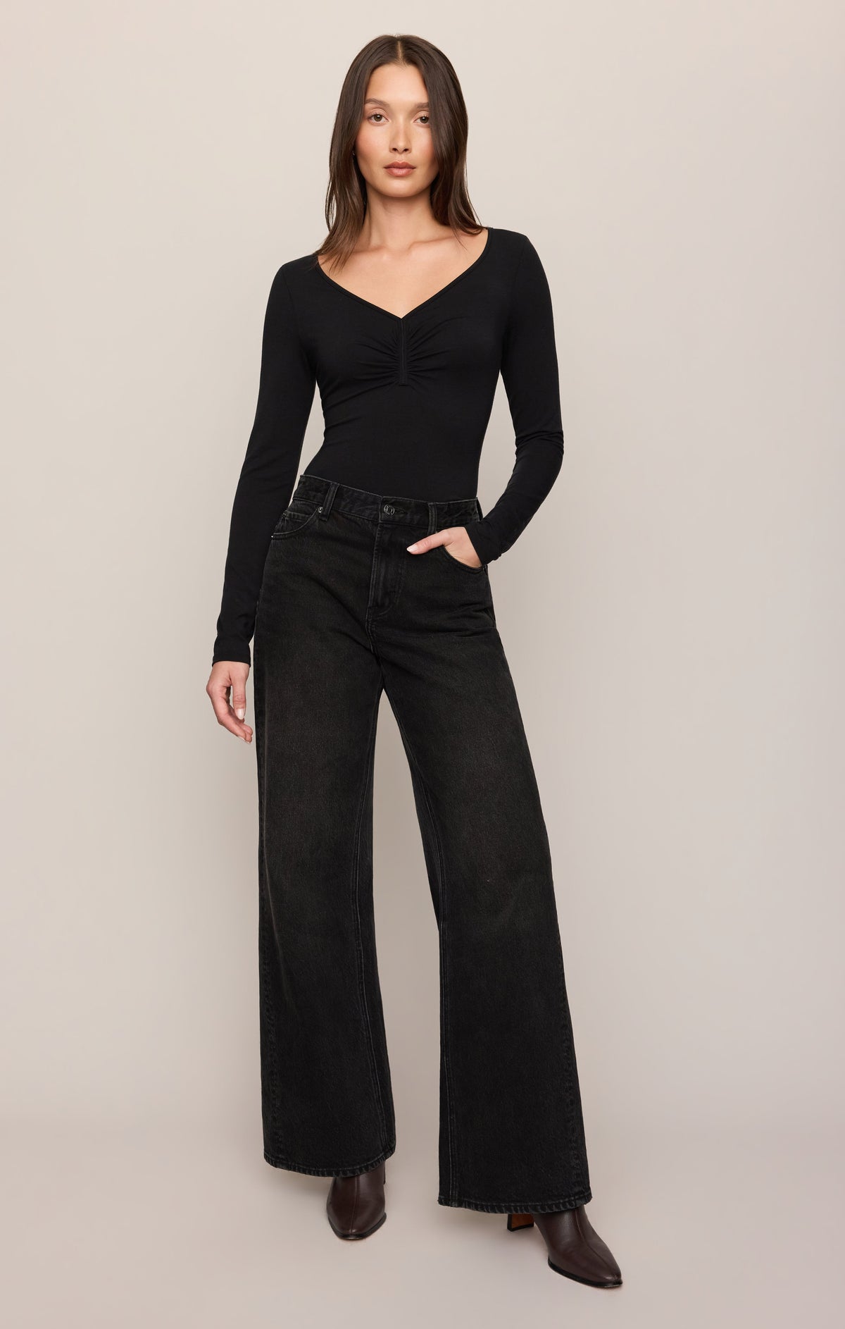 No Regrets Ruched Long Sleeve Top