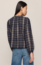 Autumn Plaid Henley Blouse