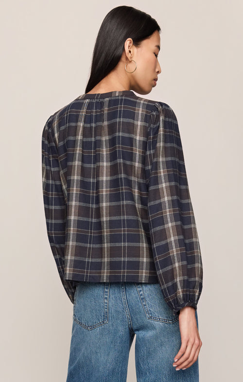 Autumn Plaid Henley Blouse
