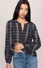 Autumn Plaid Henley Blouse