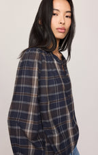 Autumn Plaid Henley Blouse