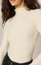 Hattie Silky Rib Mock Neck Top