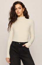 Hattie Silky Rib Mock Neck Top