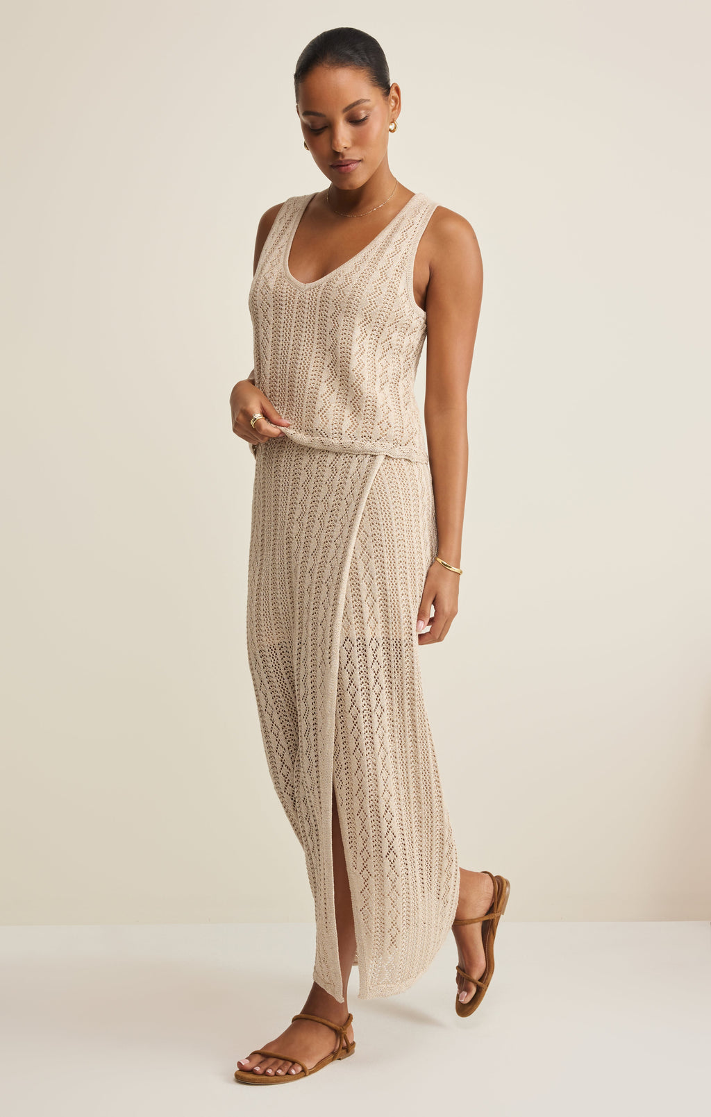 Glimmer Pointelle Tank