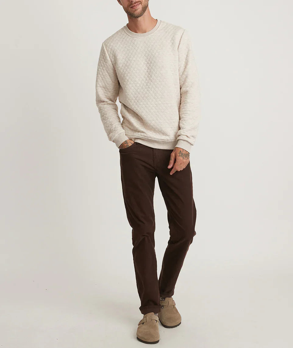 Men's Corbet Quilted Crewneck in Oat