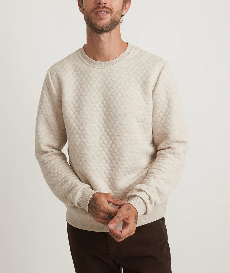 Men's Corbet Quilted Crewneck in Oat