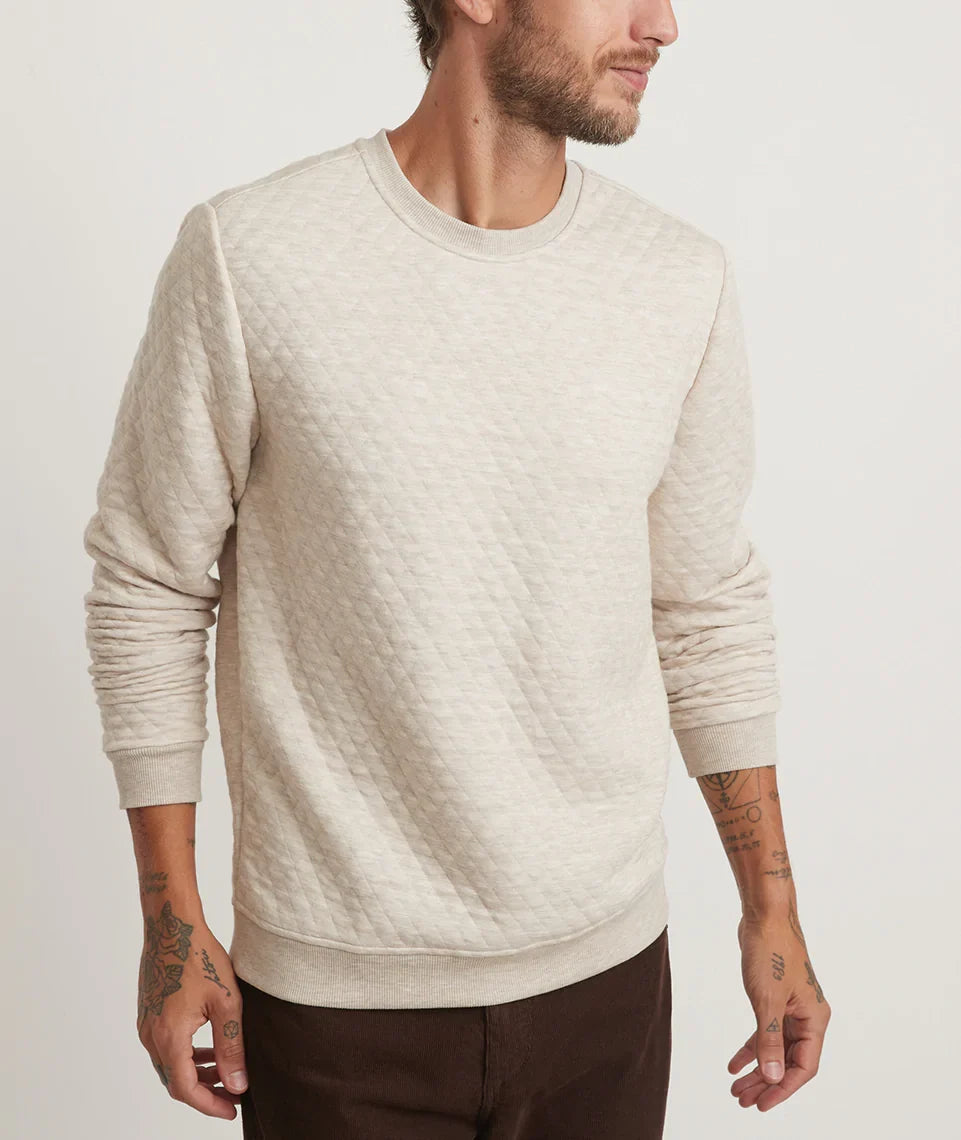 Men's Corbet Quilted Crewneck in Oat