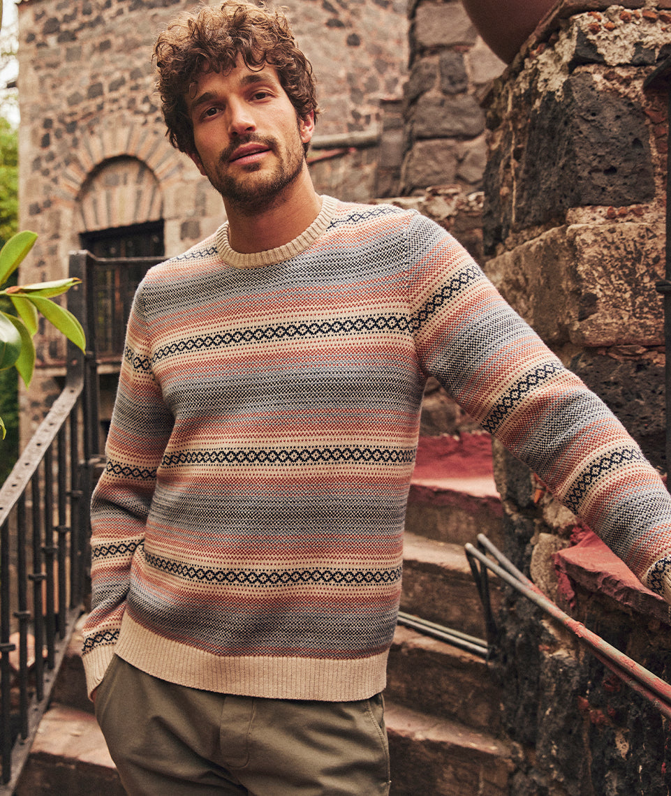 Reed Jacquard Crew Sweater
