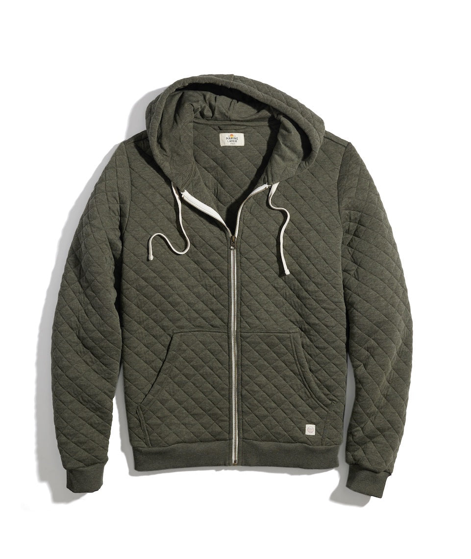 Custom Cut & Sew Corbet Quilted Full Zip Hoodie